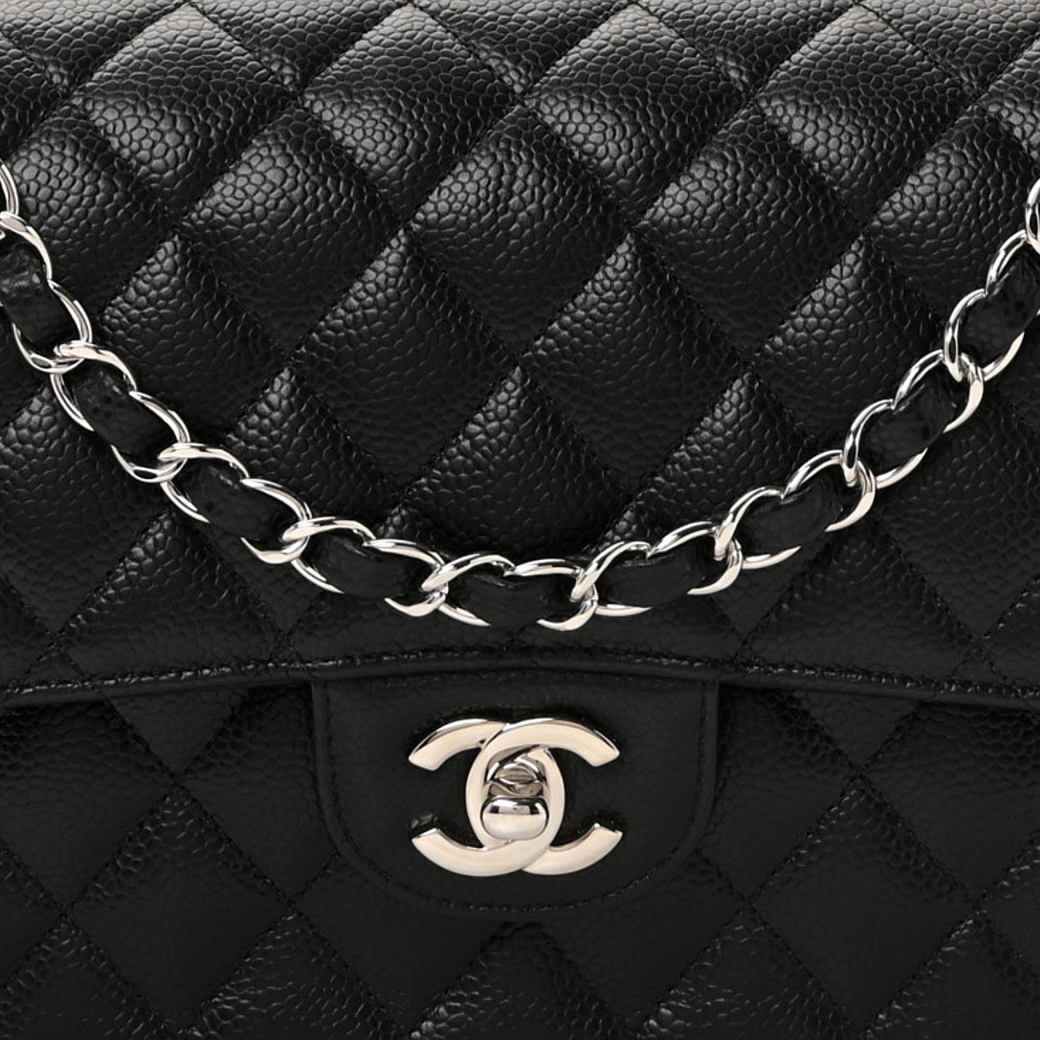 Chanel Caviar Quilted Medium Double Flap Black 8 of 10