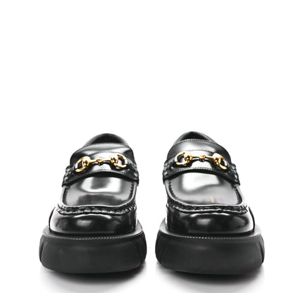 Gucci Magnum Calfskin Nappa Samoa Womens Horsebit Platform Chunky Lug Sole 40mm Loafers 37 Black 2 of 8