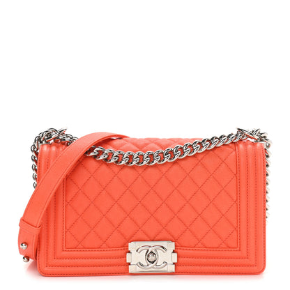 Chanel Caviar Quilted Medium Boy Flap Orange 1 of 11