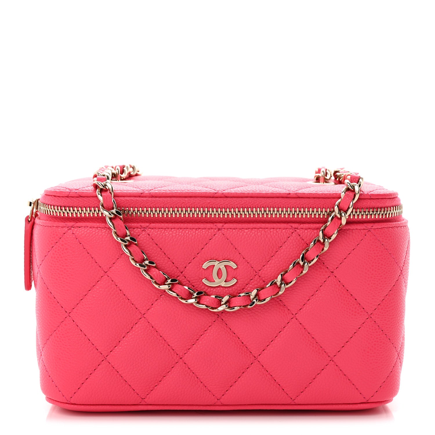 Chanel Caviar Quilted Small Vanity Case With Chain Pink 1 of 11