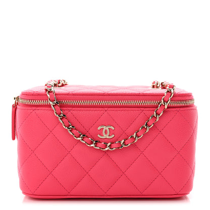 Chanel Caviar Quilted Small Vanity Case With Chain Pink 1 of 11