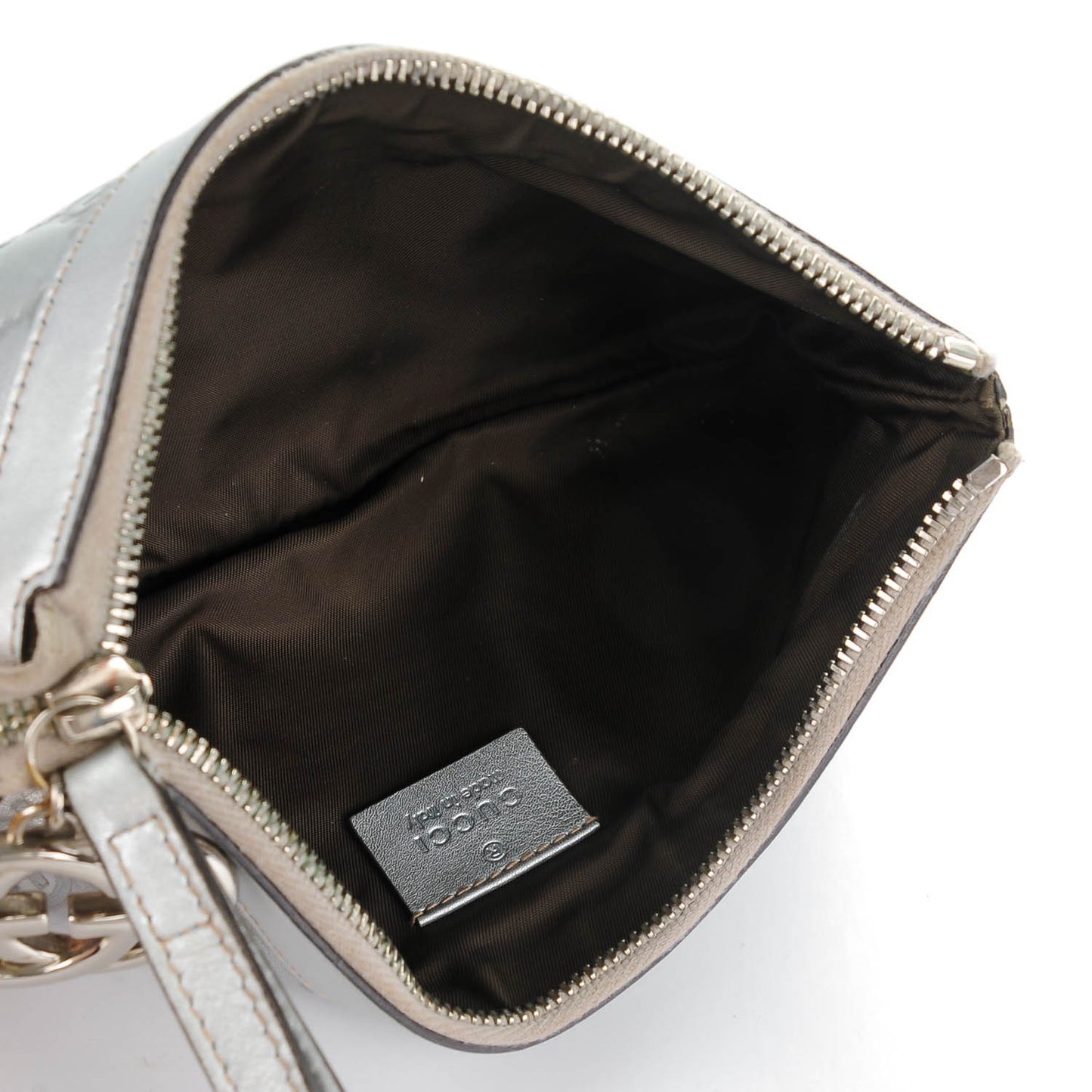 Guccissima New Britt Wristlet Silver
