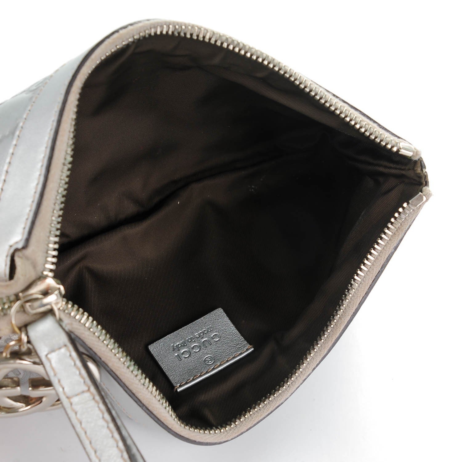 Gucci Guccissima New Britt Wristlet Silver 5 of 7