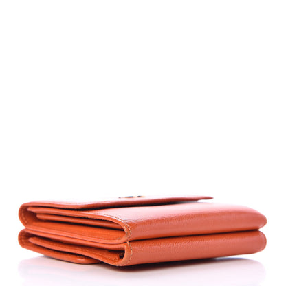 Chanel Goatskin Compact Double Sided Wallet Orange 4 of 12