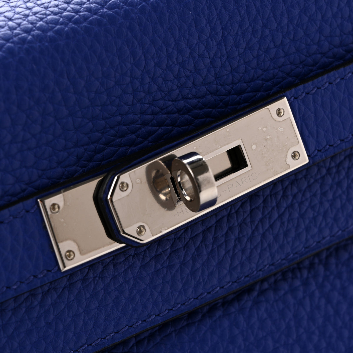 Hermes Taurillon Clemence Kelly Retourne 32 Bleu Electrique 12 of 14