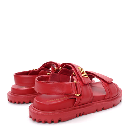 Christian Dior Lambskin Dioract 10mm Sandals 37.5 Raspberry 5 of 10