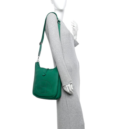 Hermes Taurillon Clemence Evelyne III PM Vert Vertigo 2 of 12