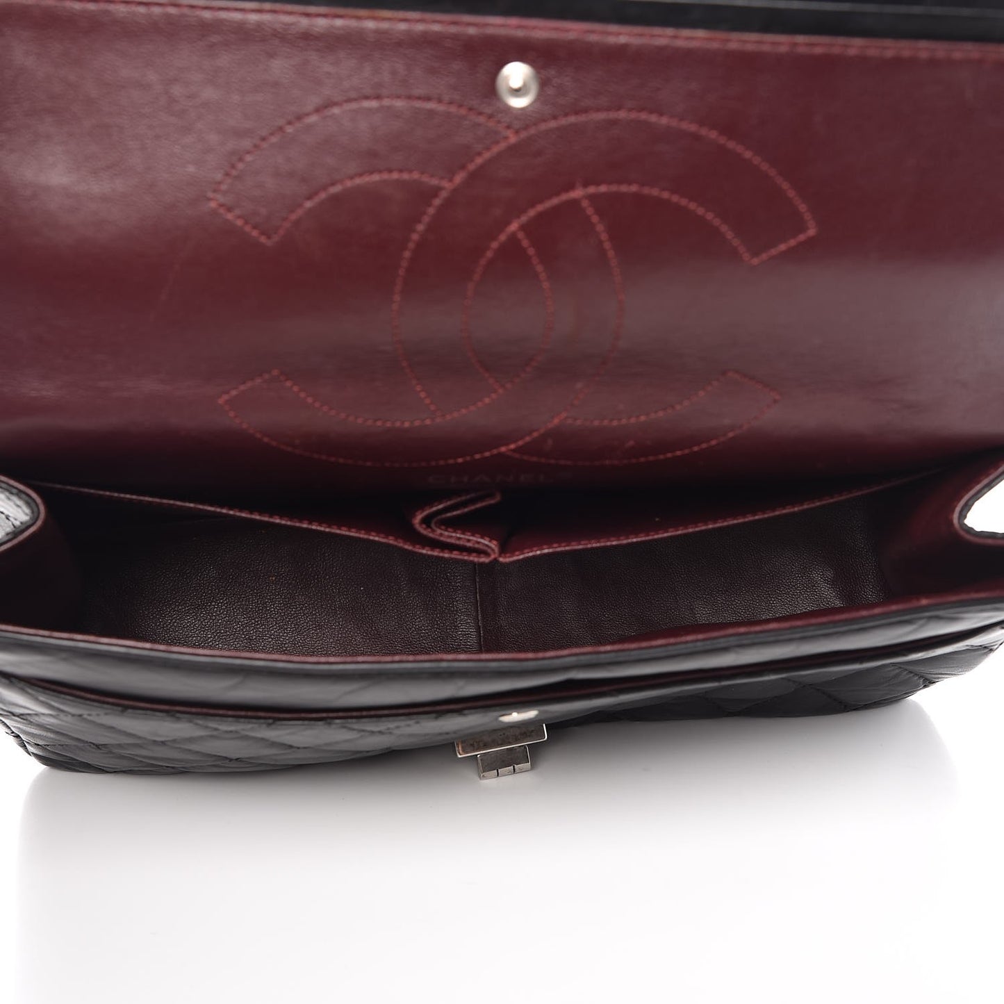 Aged Calfskin Quilted 2.55 Reissue 227 Flap Black