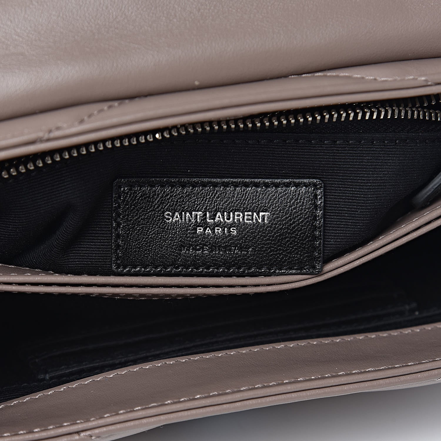 Saint Laurent Calfskin Y Quilted Monogram Toy Loulou Satchel Dusty Grey 7 of 10