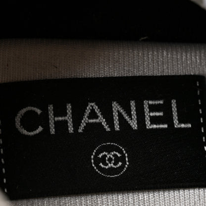 Chanel Mesh Suede Grained Calfskin Womens CC Sneakers 37 Black White 7 of 10