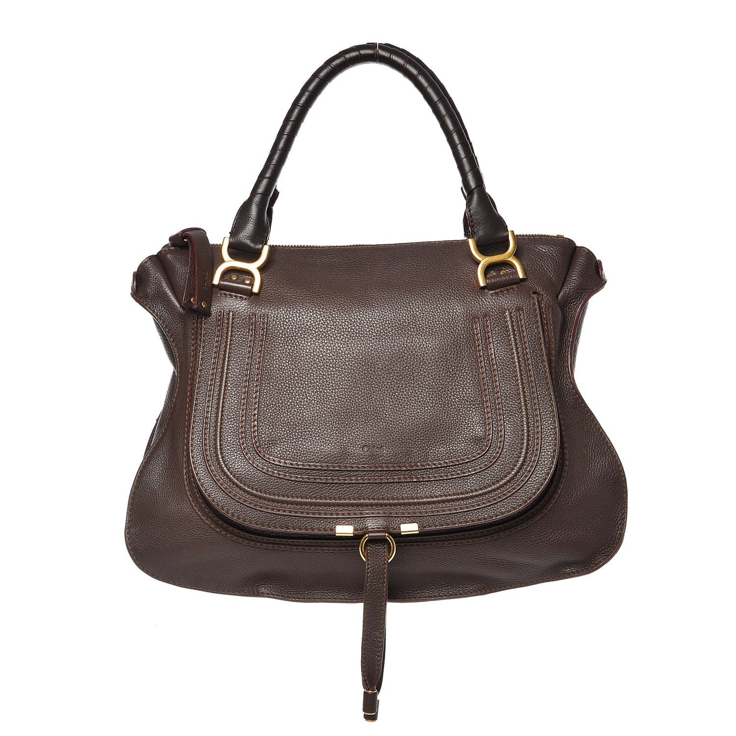 Calfskin Large Marcie Satchel Truffle