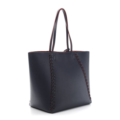 Louis Vuitton Calfskin Braided Lockme Cabas Marine Rouge 3 of 13
