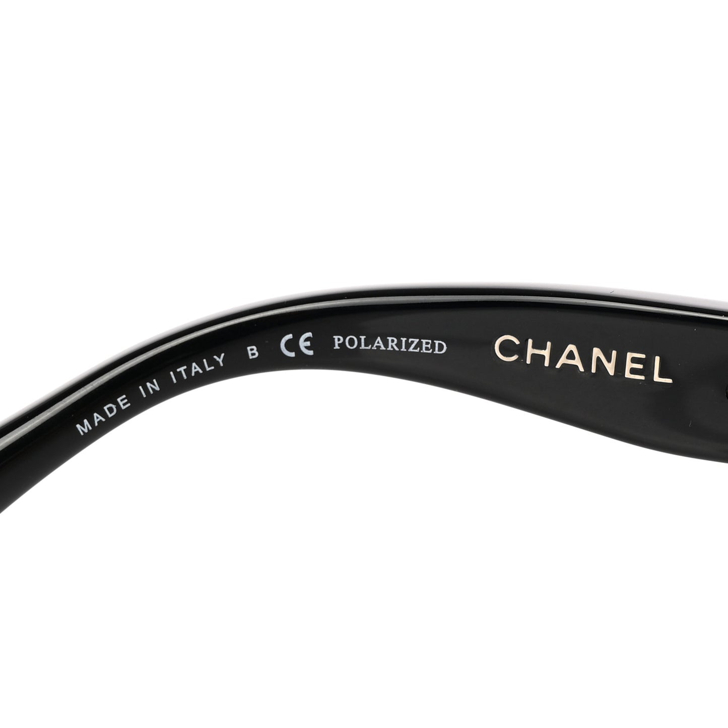 Acetate Metal Polarized Chain Square Sunglasses 5305 Black