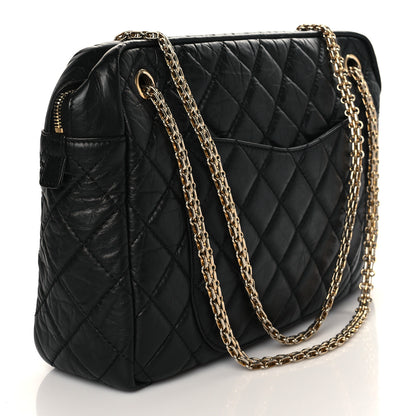 Chanel Aged Calfskin Quilted Large Reissue Camera Case Black 3 of 10
