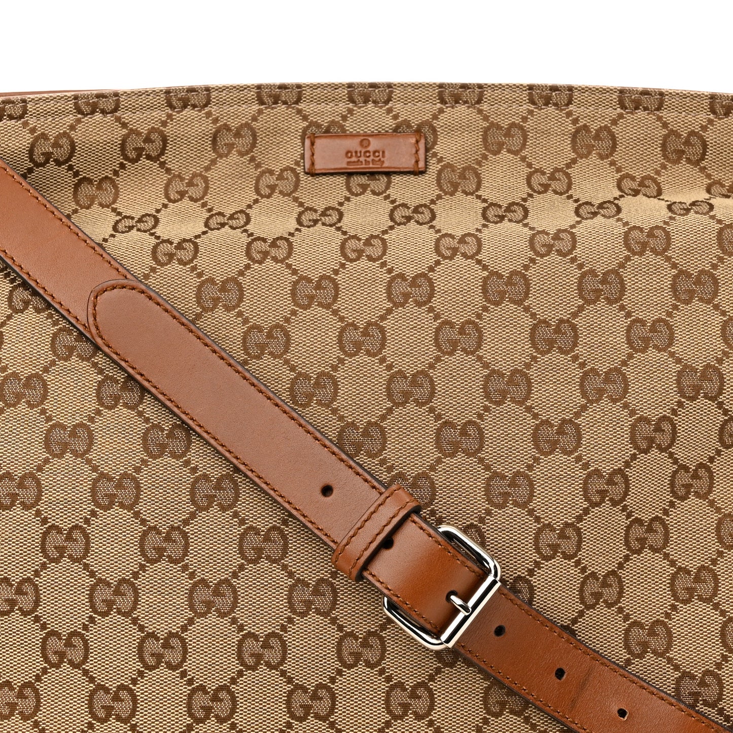 Monogram Large Flat Messenger Bag Brown