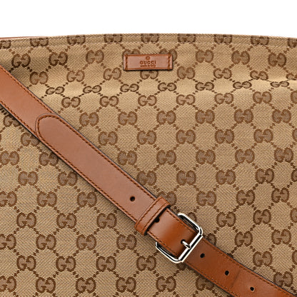 Gucci Monogram Large Flat Messenger Bag Brown 7 of 12