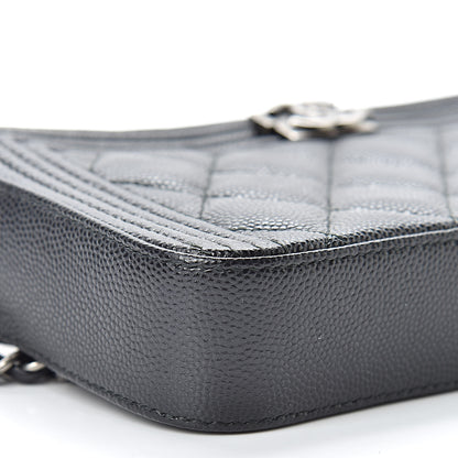 Chanel Caviar Quilted Small Boy Clutch With Chain Black 12 of 14