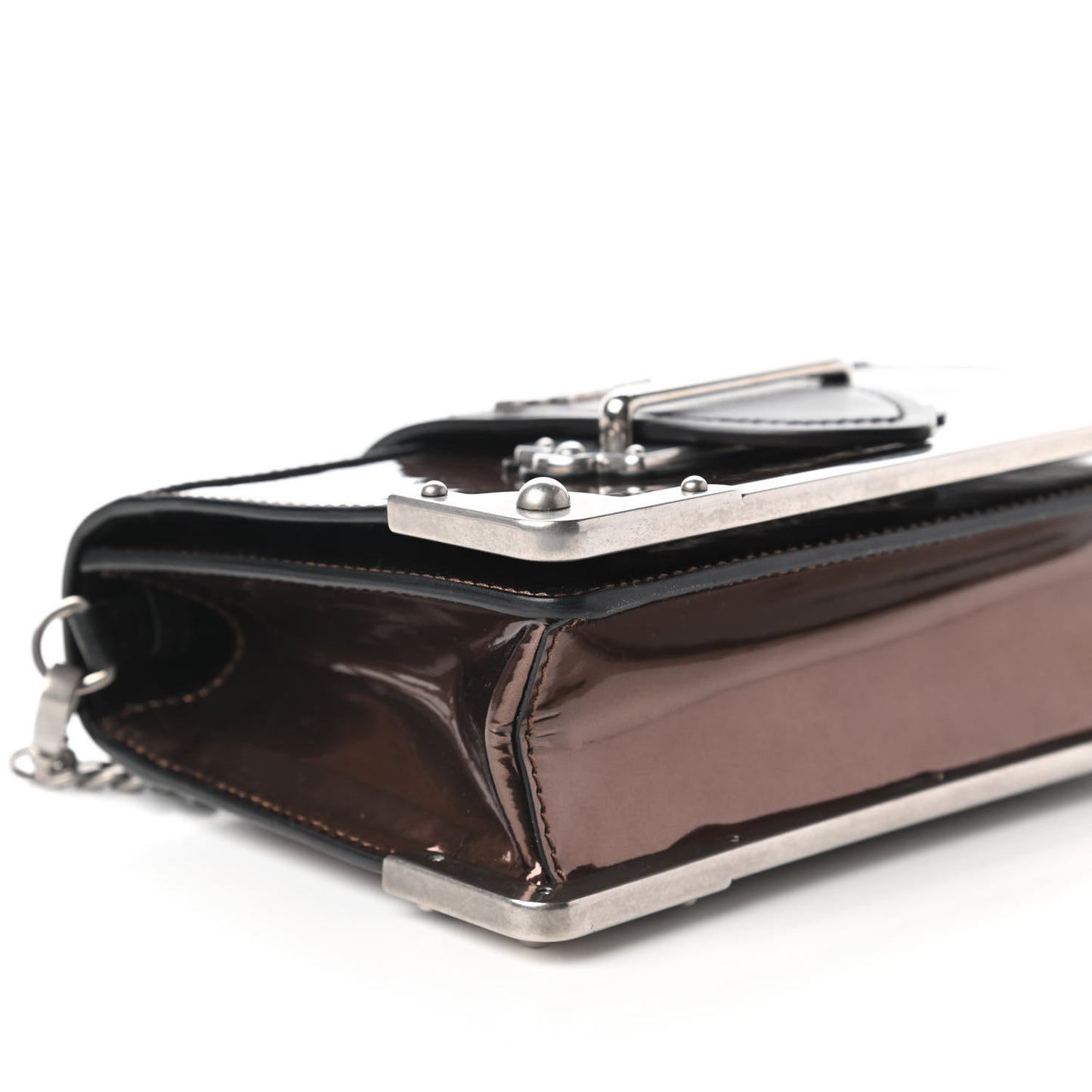Metallic Vitello Saffiano Cahier Bag Cammeo Black
