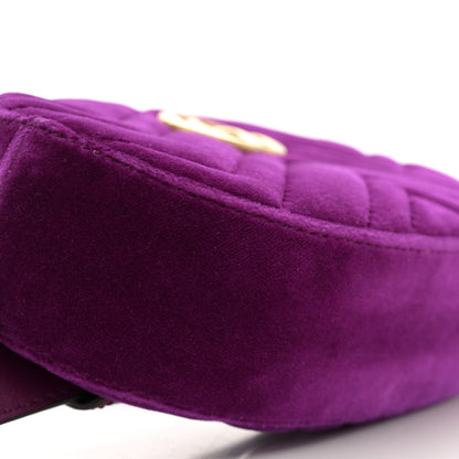 Gucci Velvet Matelasse GG Marmont Belt Bag 95 38 Violet Cyclamen 10 of 11