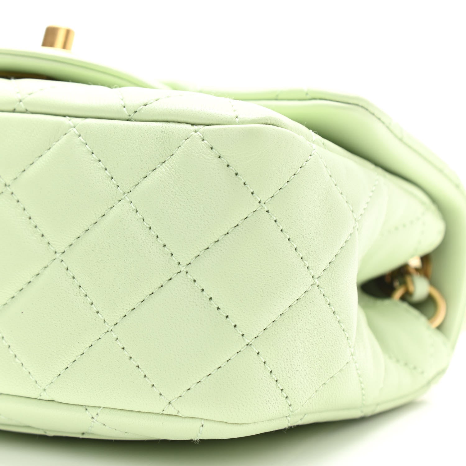Chanel Lambskin Quilted Mini Pearl Crush Flap Light Green 10 of 11