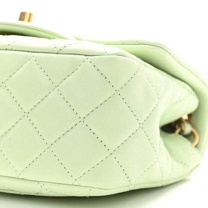 Chanel Lambskin Quilted Mini Pearl Crush Flap Light Green 10 of 11