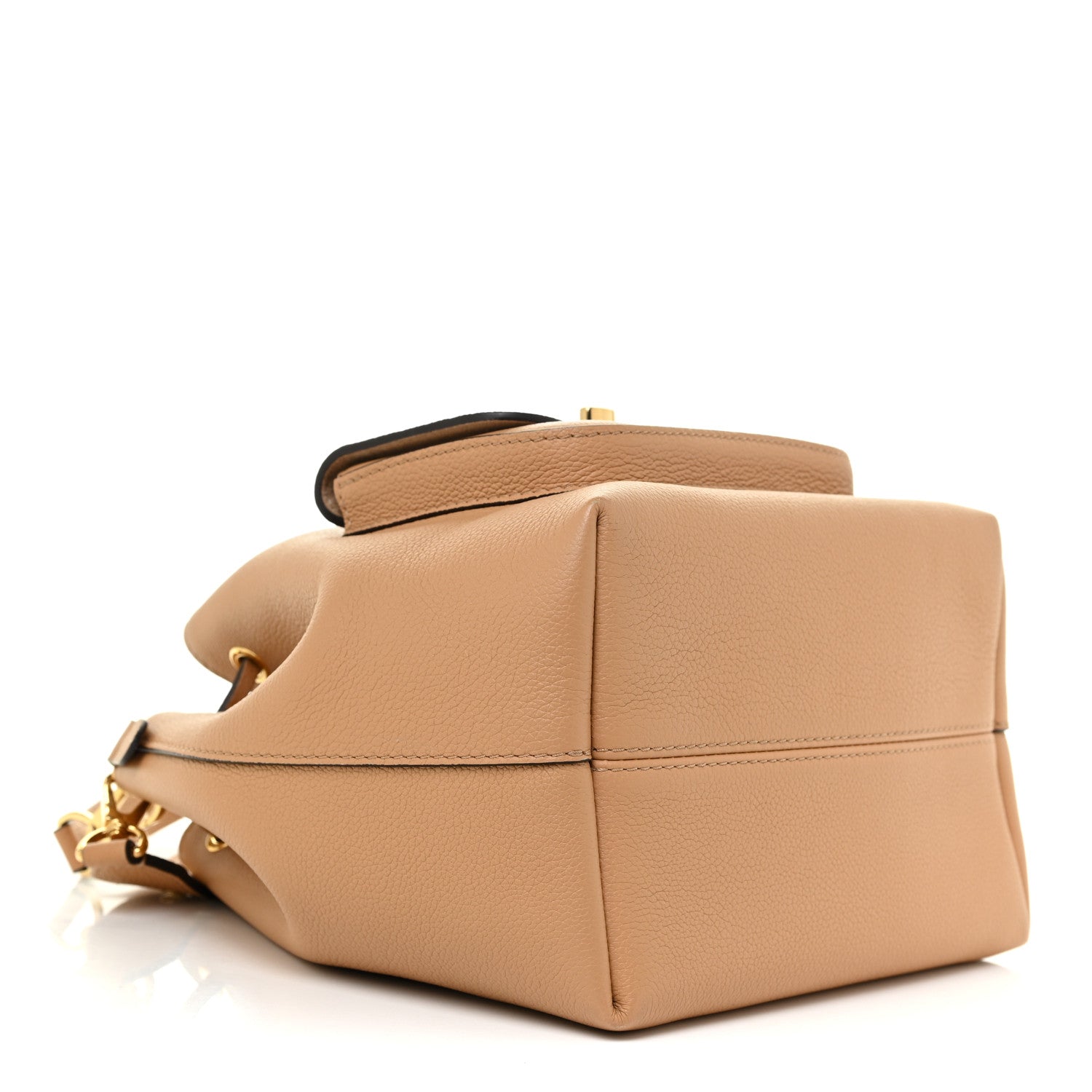 Louis Vuitton Calfskin Lockme Bucket MM Arizona Beige 4 of 11