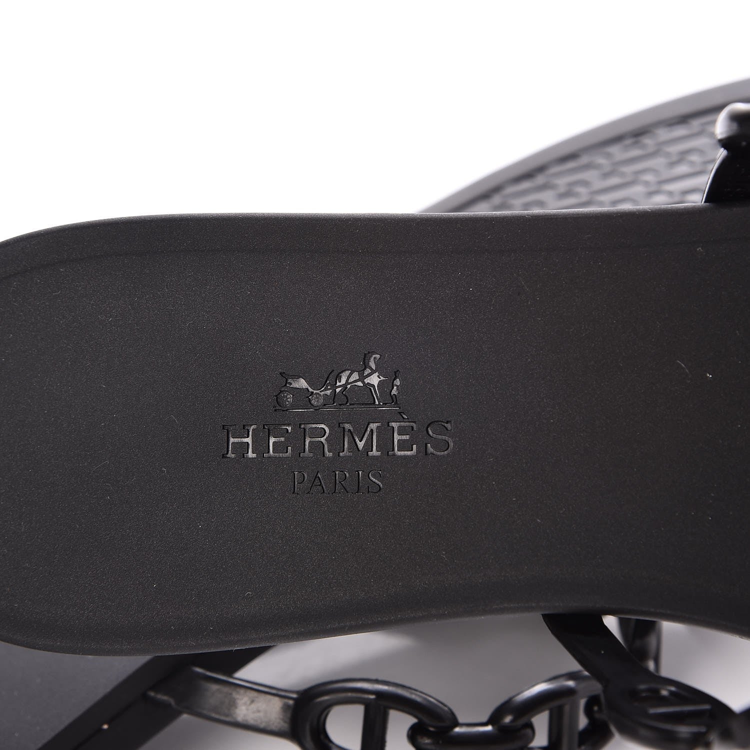 Hermes Rubber Chaine d'Ancre Rivage Sandals 37 Black 7 of 8