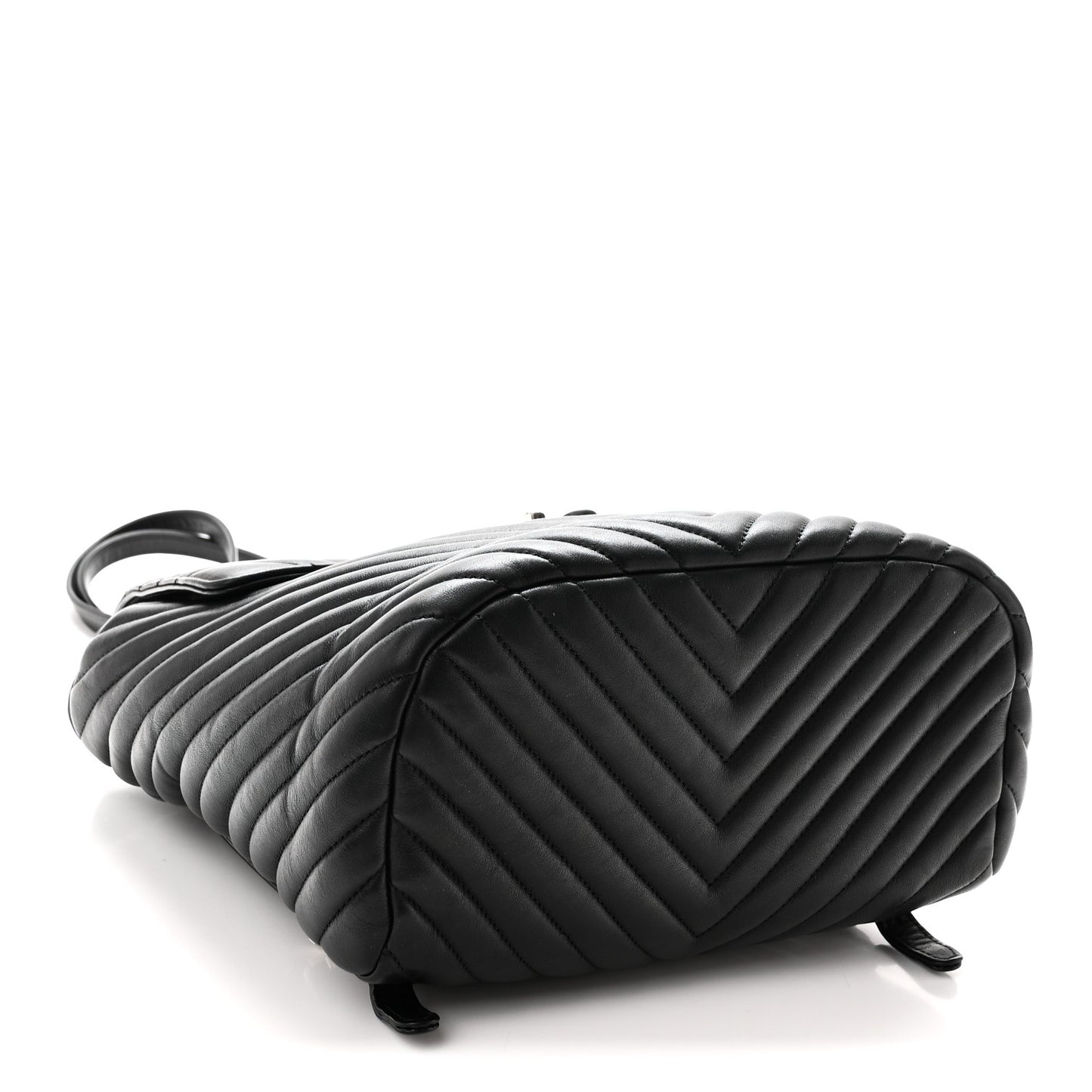 Calfskin Chevron Quilted Large Urban Spirit Backpack Black