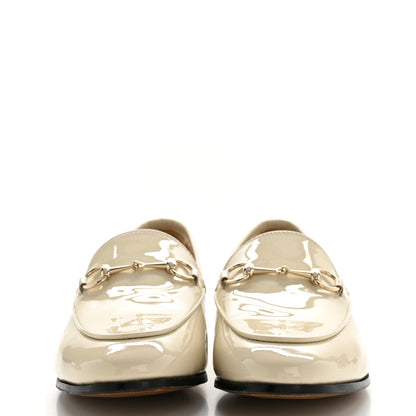 Gucci Vitello Vernice Soft Womens Jordaan Loafers 38 New Ivoire 3 of 10