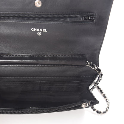 Chanel Patent Quilted Wallet On Chain WOC Black 5 of 10