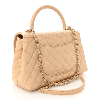 Chanel Caviar Quilted Small Coco Handle Flap Beige 3 of 10