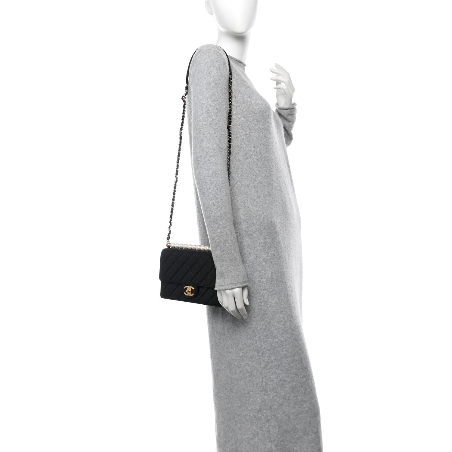 Chanel Goatskin Quilted Small Chic Pearls Flap Black 2 of 11