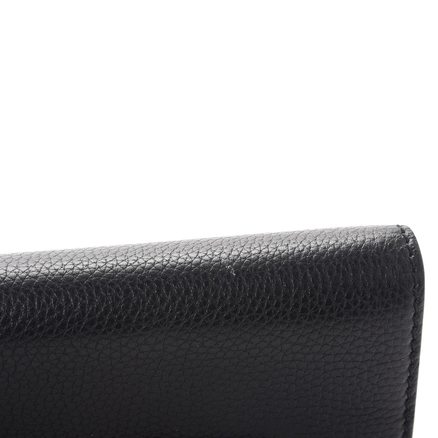 Grained Calfskin J'adior Croisiere Chain Wallet Black
