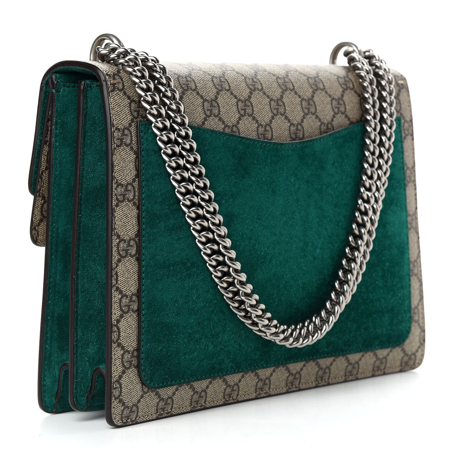 Gucci GG Supreme Monogram Embroidered Medium Dionysus Shoulder Bag Emerald 3 of 9