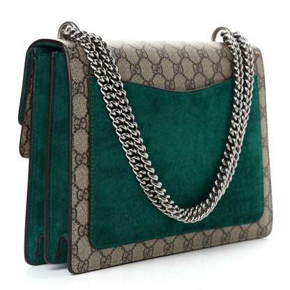 Gucci GG Supreme Monogram Embroidered Medium Dionysus Shoulder Bag Emerald 3 of 9