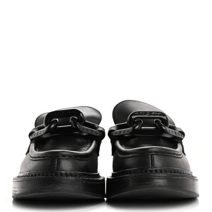 Louis Vuitton Calfskin Oversized Chain Academy Loafers 37.5 Black 3 of 13