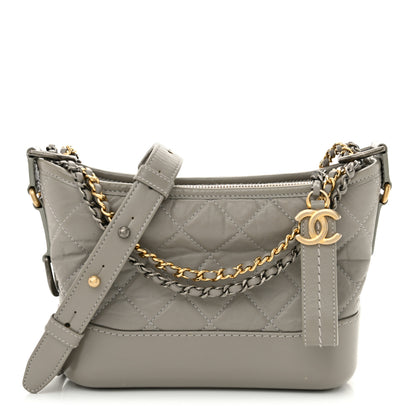 Chanel Aged Calfskin Quilted Small Gabrielle Hobo Grey 1 of 14