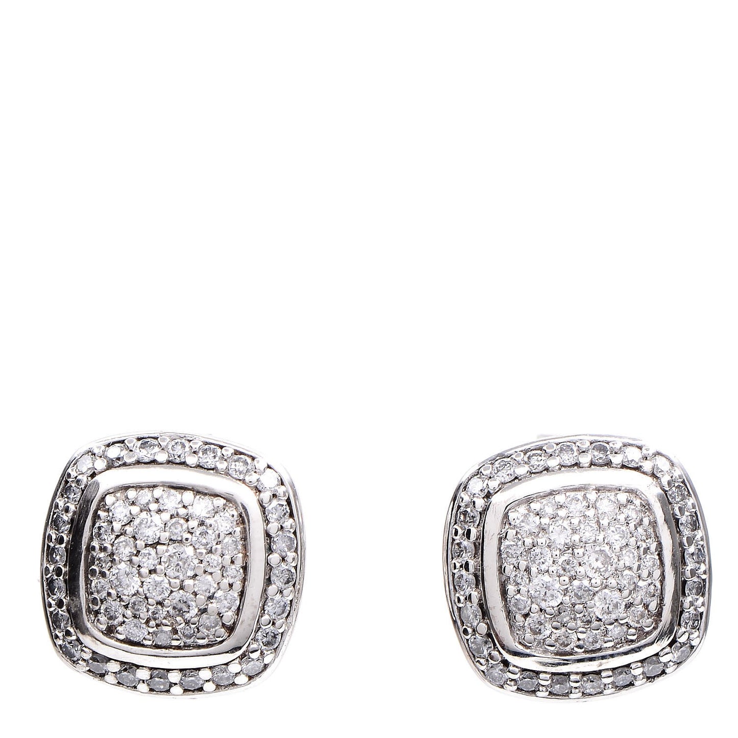 Sterling Silver Diamond 7mm Pave Albion Earrings