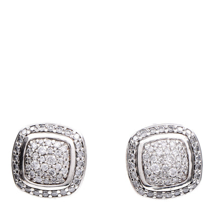 David Yurman Sterling Silver Diamond 7mm Pave Albion Earrings 1 of 8