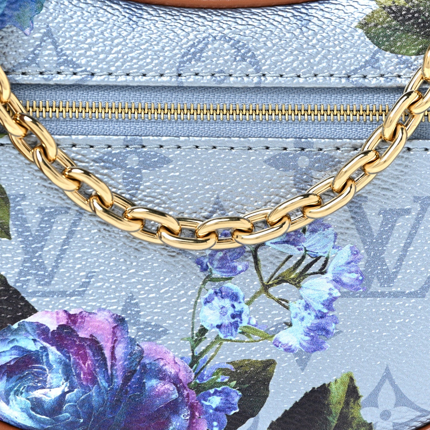 Metallic Monogram LV Garden Loop PM Blue