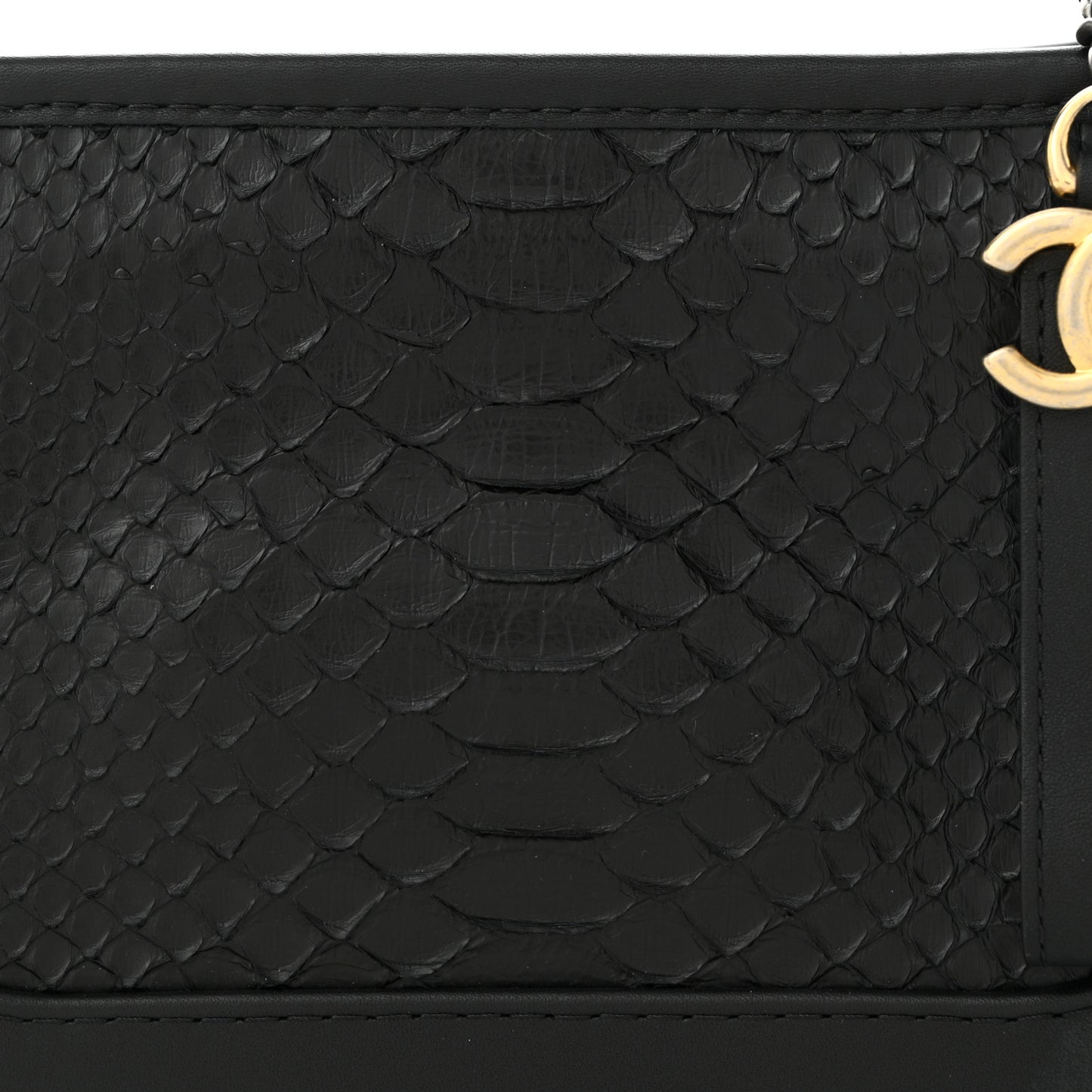 Snakeskin Small Gabrielle Hobo Black