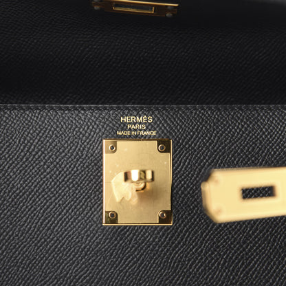 Hermes Epsom Kelly Sellier 28 Black 8 of 11