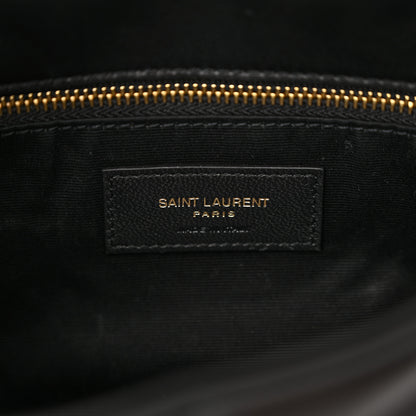 Saint Laurent Lambskin Quilted Toy Loulou Puffer Monogram Chain Satchel Black 6 of 11