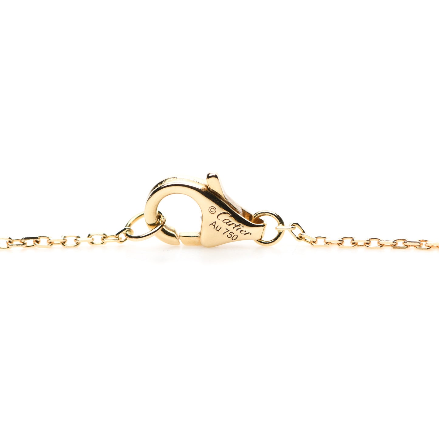 18K Yellow Gold Diamond Mother of Pearl XS Amulette de Cartier Pendant Necklace