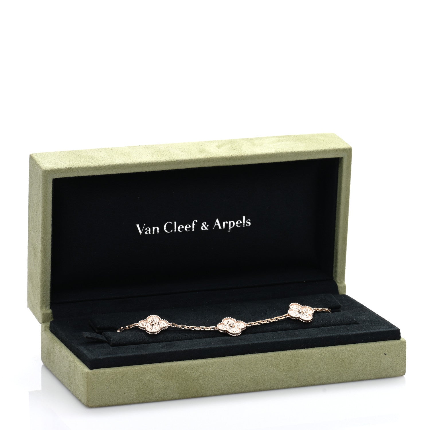 Van Cleef & Arpels 18K Rose Gold 5 Motifs Vintage Alhambra Bracelet 4 of 4