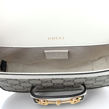 Gucci GG Supreme Monogram Web Mini Horsebit 1955 Shoulder Bag Beige Mystic White 4 of 8