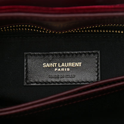 Saint Laurent Velvet Y Quilted Monogram Toy Loulou Crossbody Bag French Burgundy 6 of 9