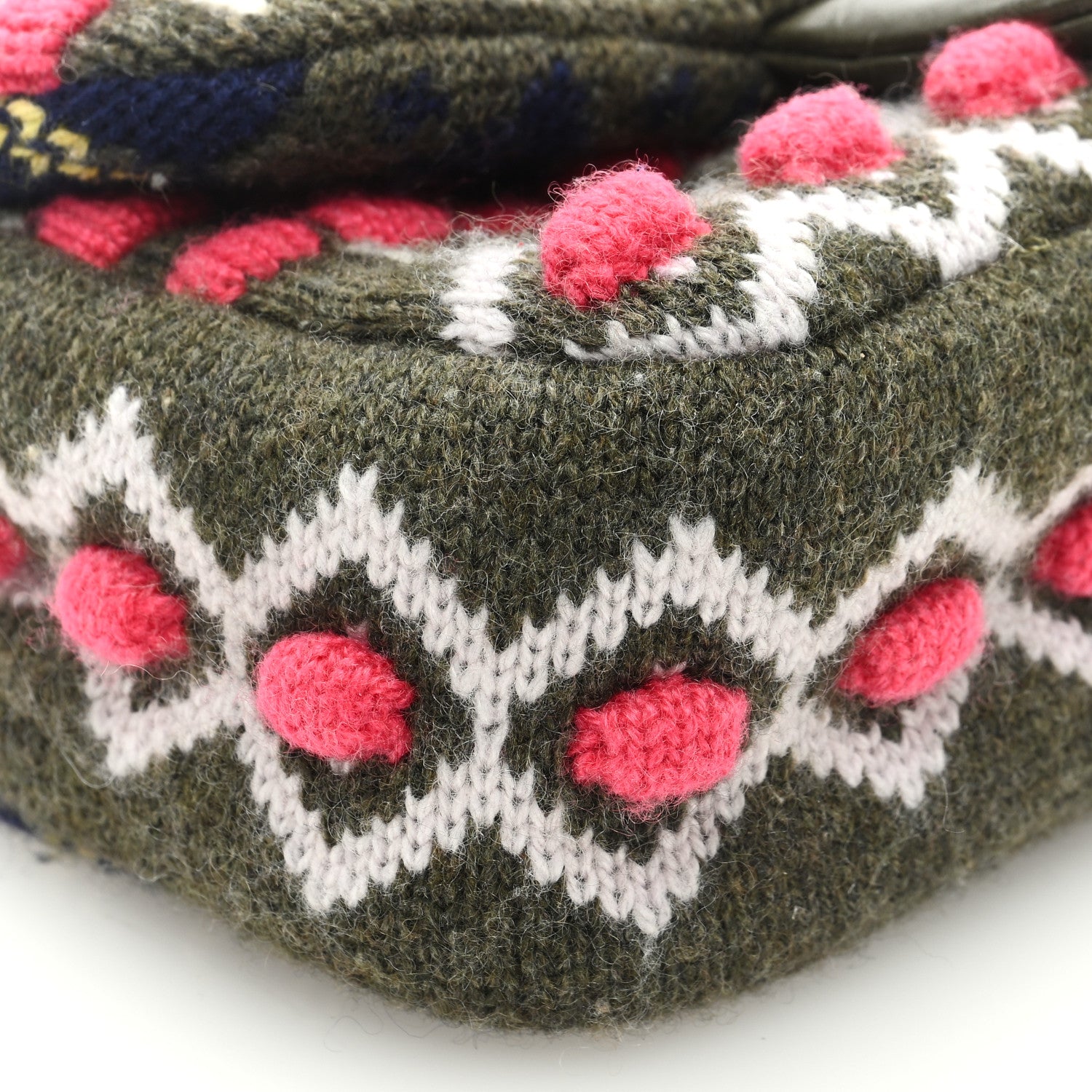 Chanel Cashmere Knit Extra Mini Single Flap Khaki Multicolor 8 of 9