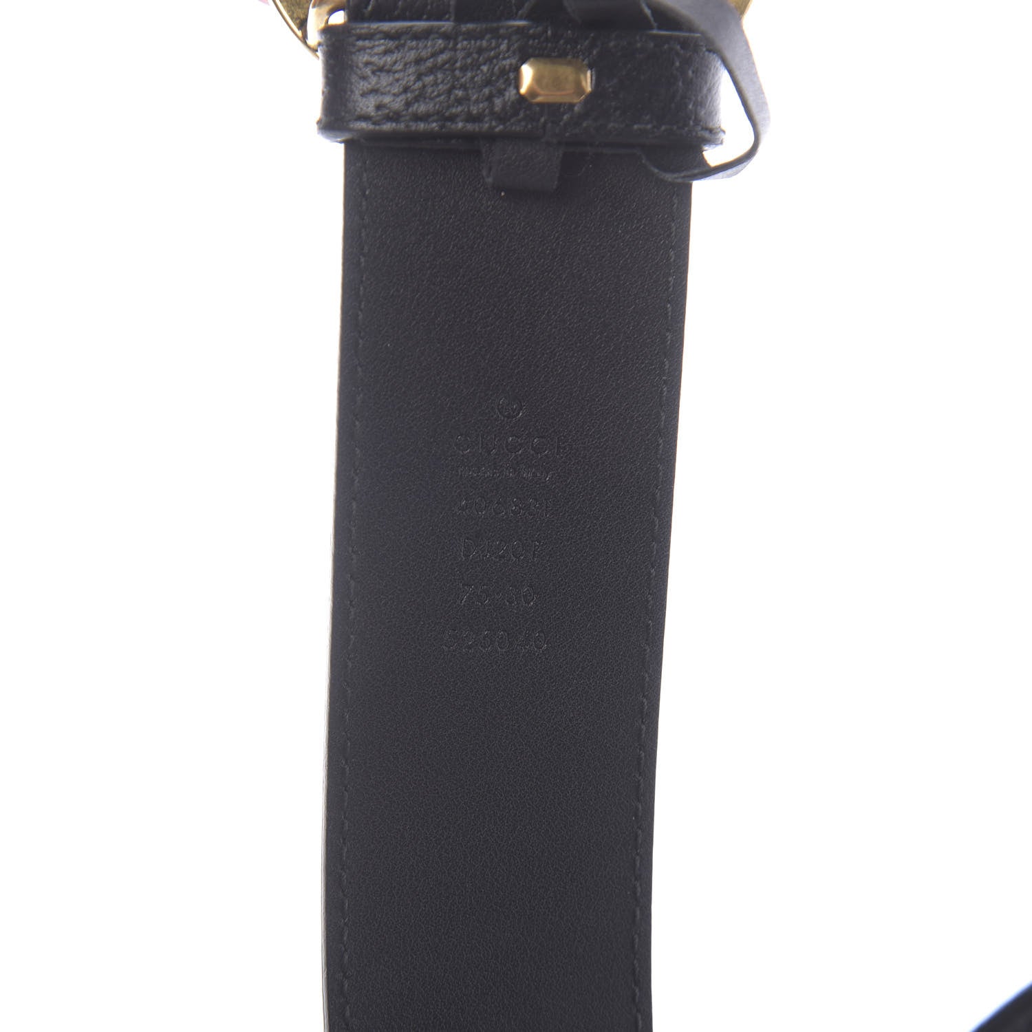 Gucci Textured Calfskin Double G 40mm Belt 75 30 Black 3 of 5