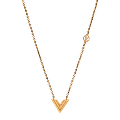 Louis Vuitton Essential V Necklace Gold 1 of 7